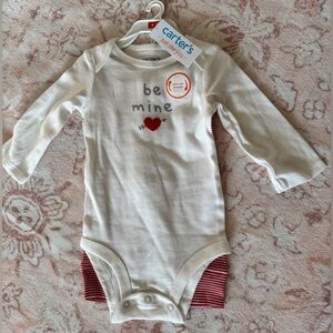 Carter's Cream Long Sleeve 'Be Mine' Bodysuit